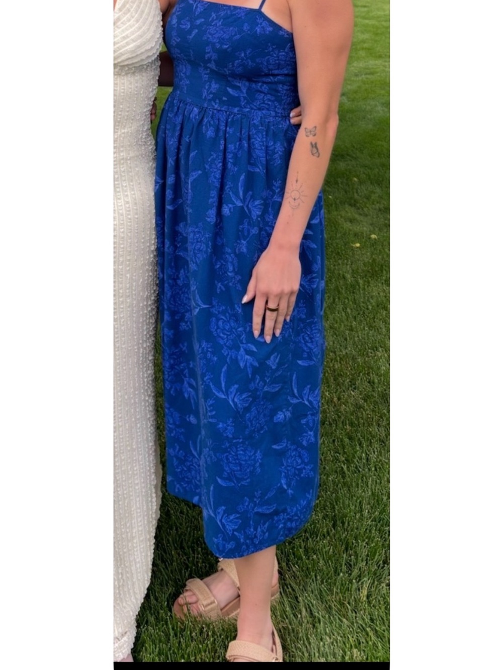 Blue Floral Midi Dress